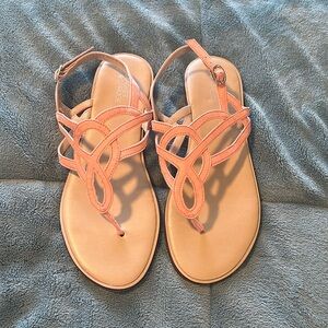 EUC Market & Spruce strappy sandals. Womens size 8.5. Peach and tan colored